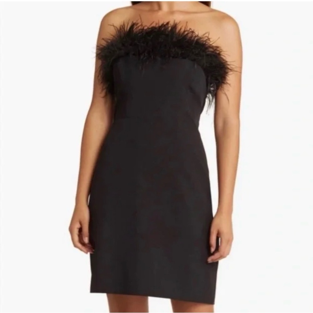 Sam Edelman Strapless Feather Top Sheath Minidress NWT